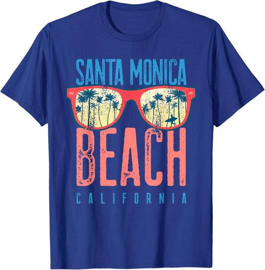 Santa Monica Shirt Beach California Family Vacation Summer T-Shirt - T-Shirt | Royal