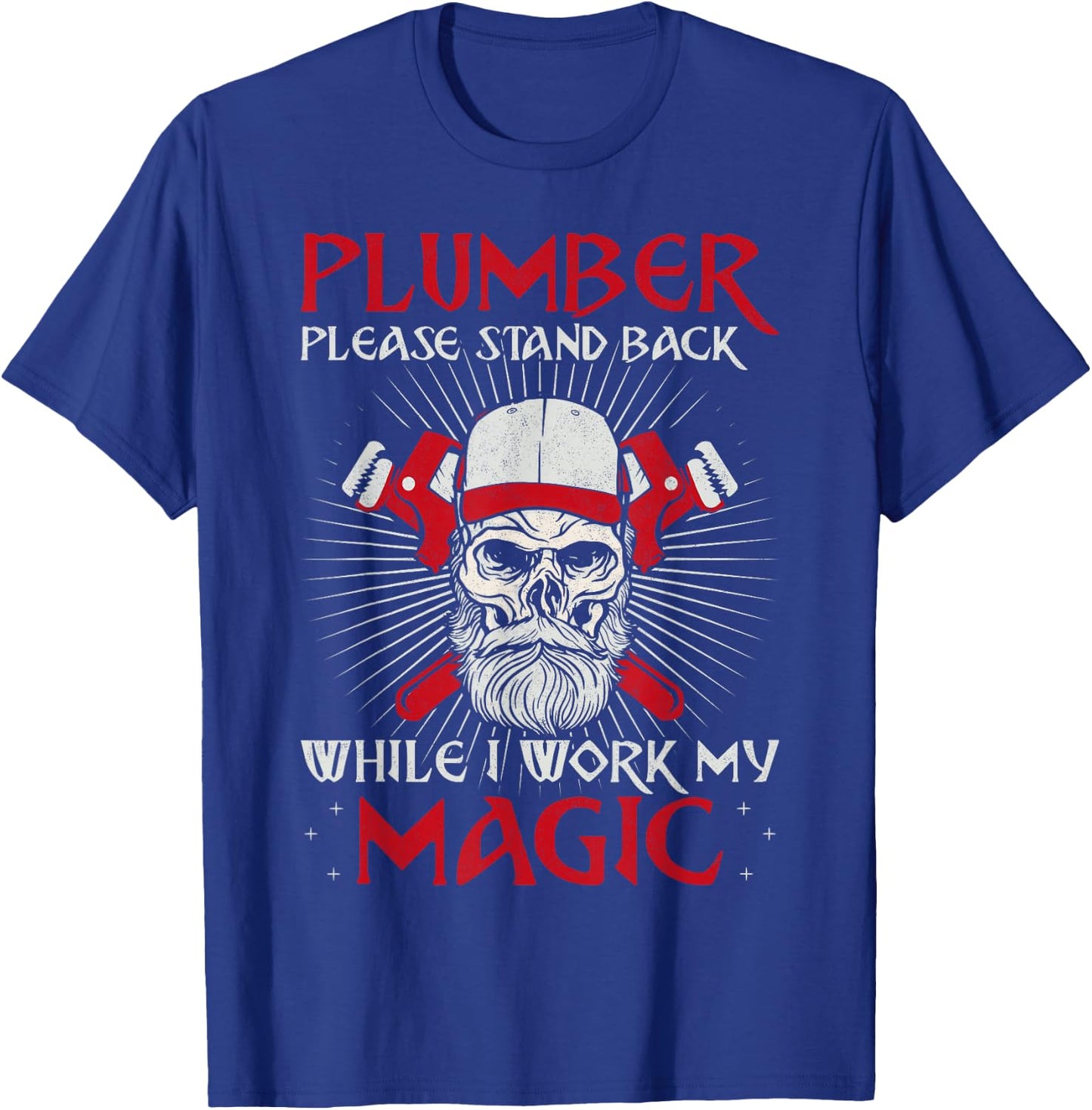 Plumbing Plumber Vintage Plumber Please Stand Back While I T-Shirt - T-Shirt | Royal