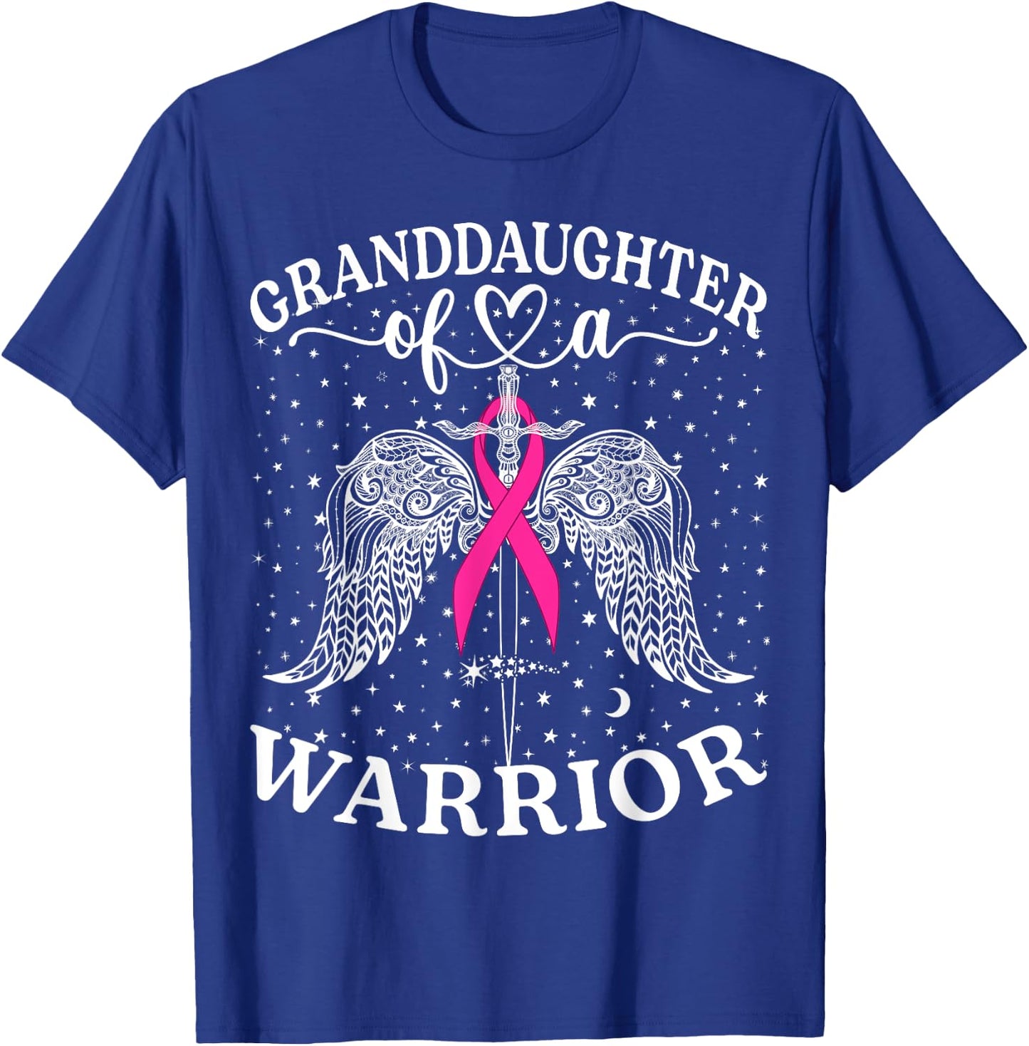 Granddaughter Of A Warrior Breast Cancer Awareness Support T-Shirt - T-Shirt | Royal