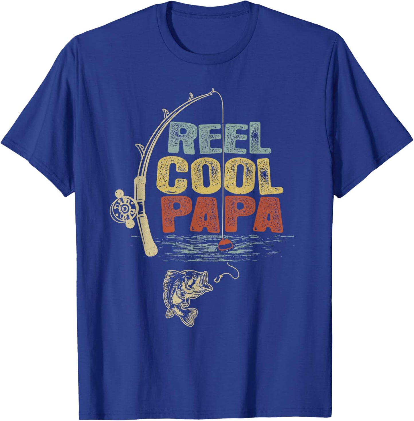 Funny Fisherman Vintage Reel Cool Papa T-Shirt - T-Shirt | Royal