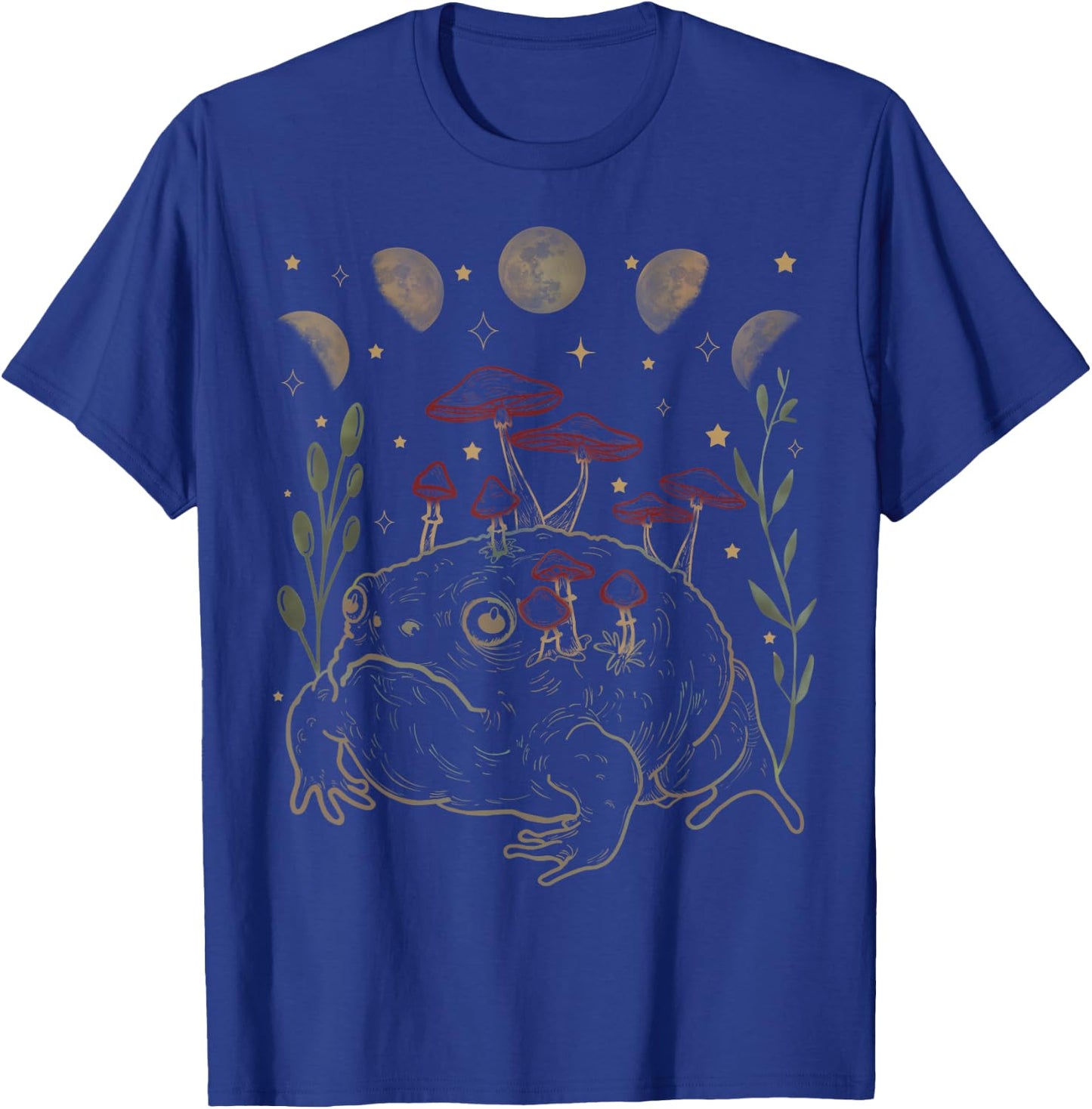 Dark Academia Moon Witchy Goblincore Aesthetic Frog T-Shirt - T-Shirt | Royal
