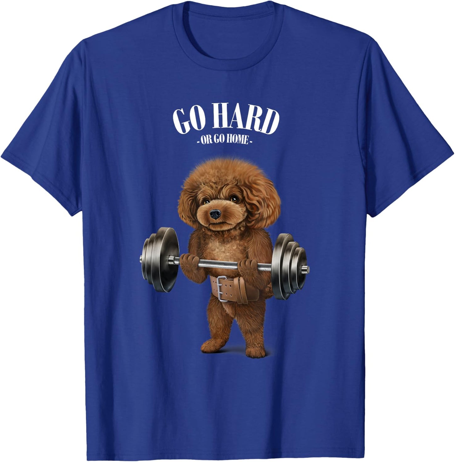 Poodle Dog Weightlifting in Fitness Gym T-Shirt - T-Shirt | Royal