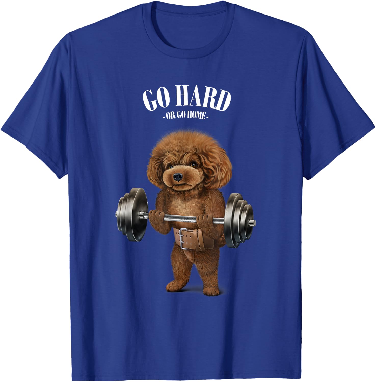 Poodle Dog Weightlifting in Fitness Gym T-Shirt - T-Shirt | Royal