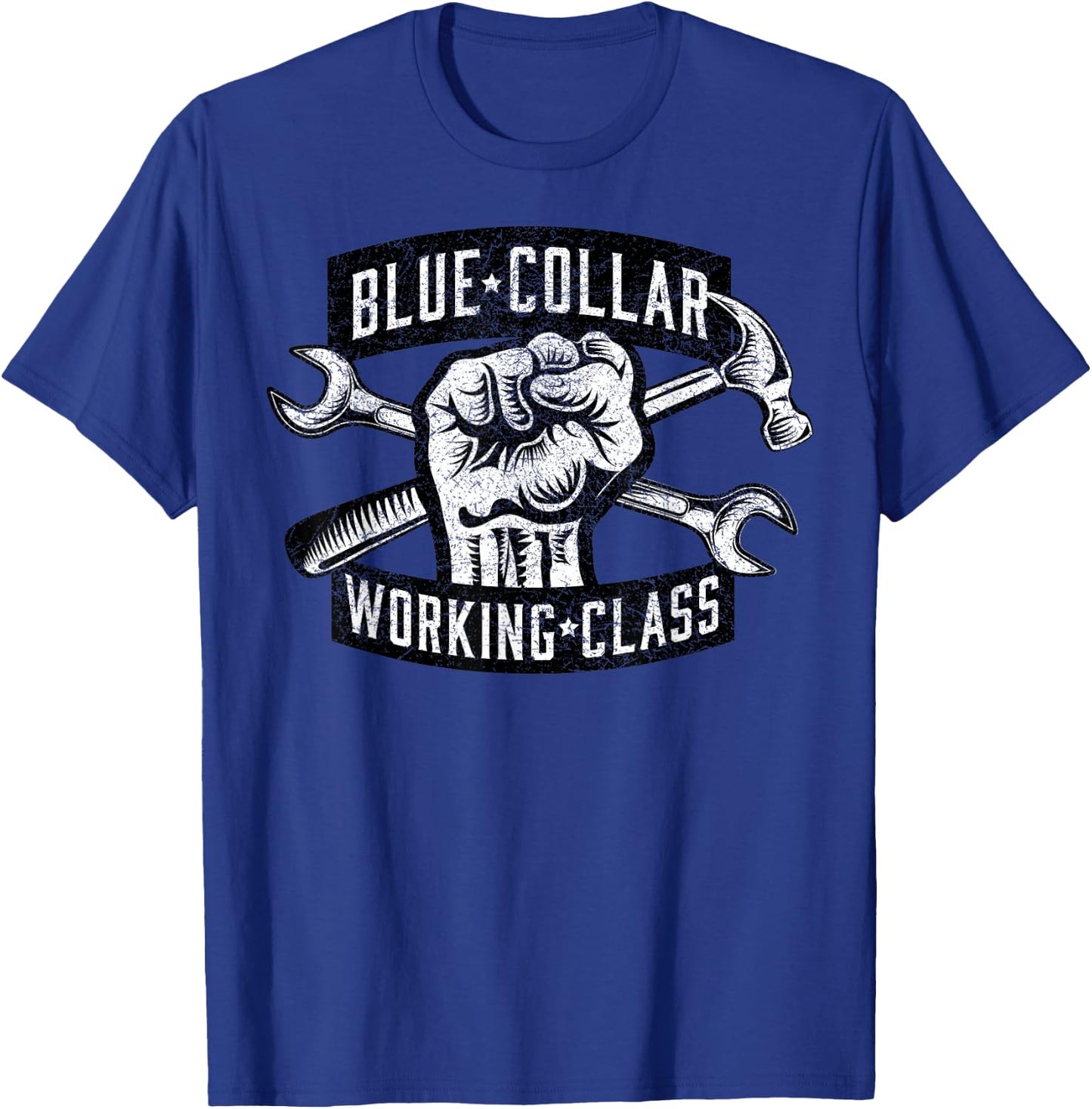 Blue Collar Working Class Dirty Hands Mechanic Tools T-Shirt - T-Shirt | Royal