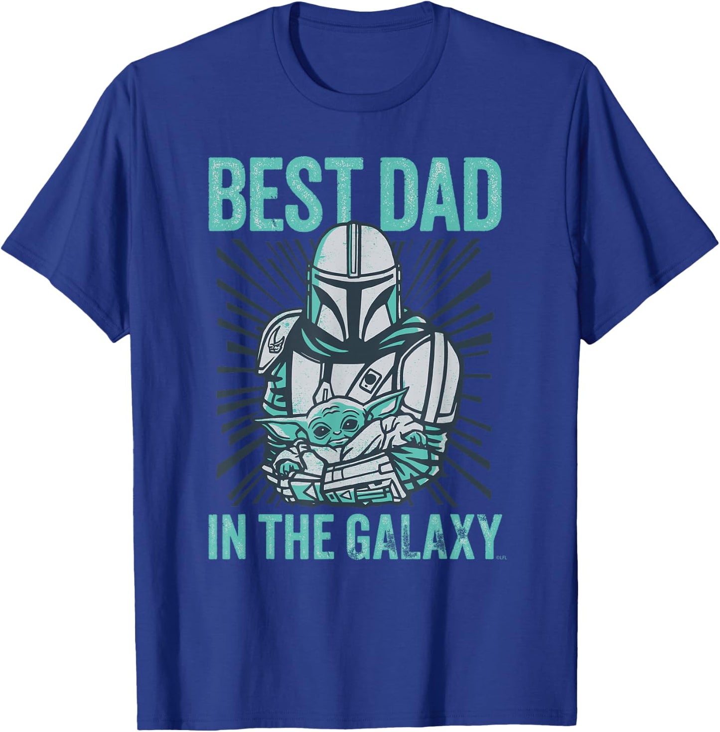 Star Wars The Mandalorian and Grogu Best Dad in the Galaxy T-Shirt - T-Shirt | Royal