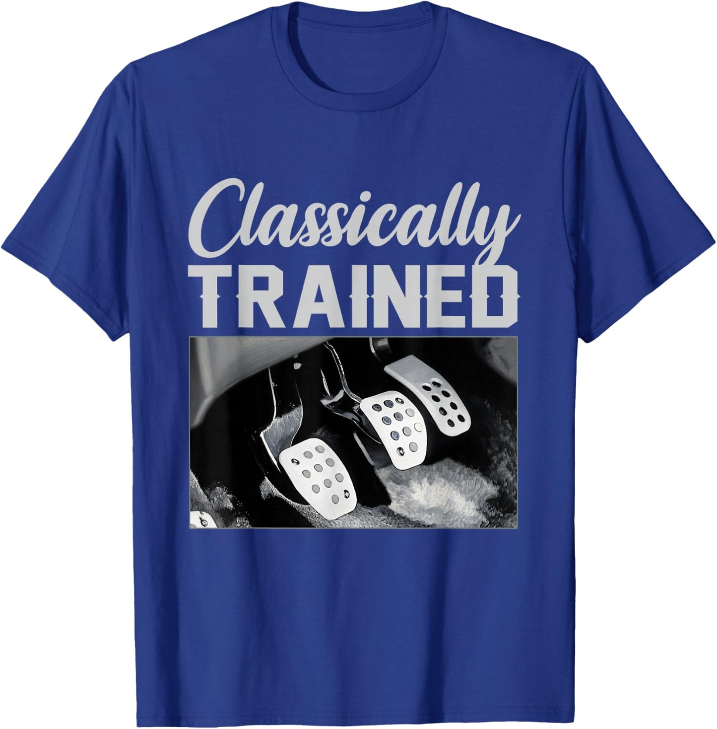 Classically Trained Racing Three Pedals Manual Transmission T-Shirt - T-Shirt | Royal
