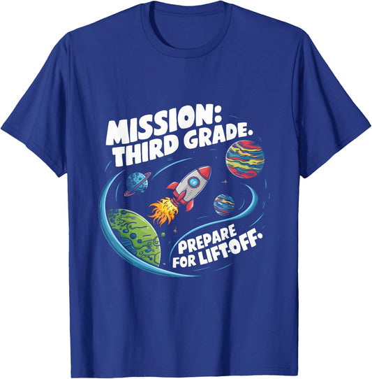 Space Astronaut 3rd Grade Back To School Student Teacher T-Shirt - T-Shirt | Royal