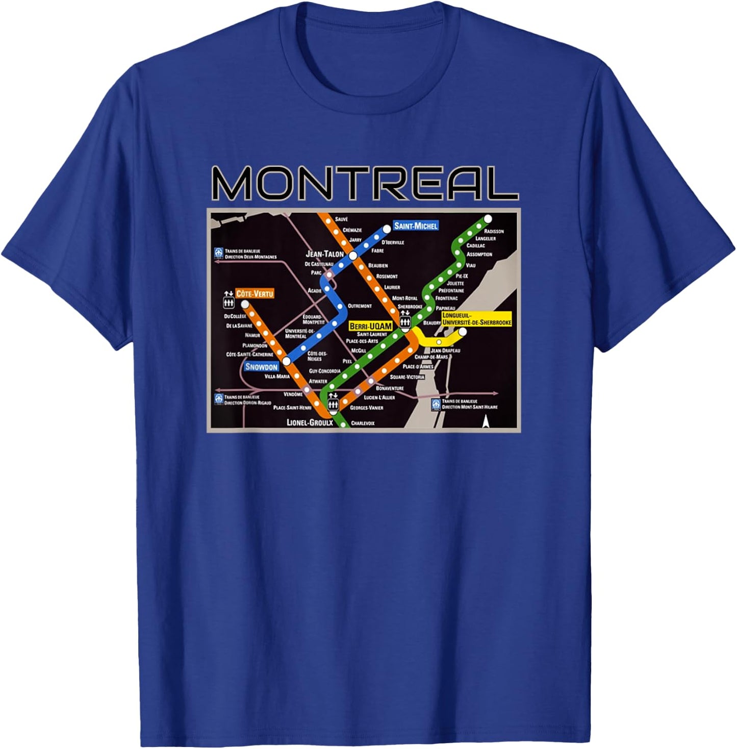 Montreal Transit Metro Art Canadian Heritage Love Canada Map T-Shirt - T-Shirt | Royal