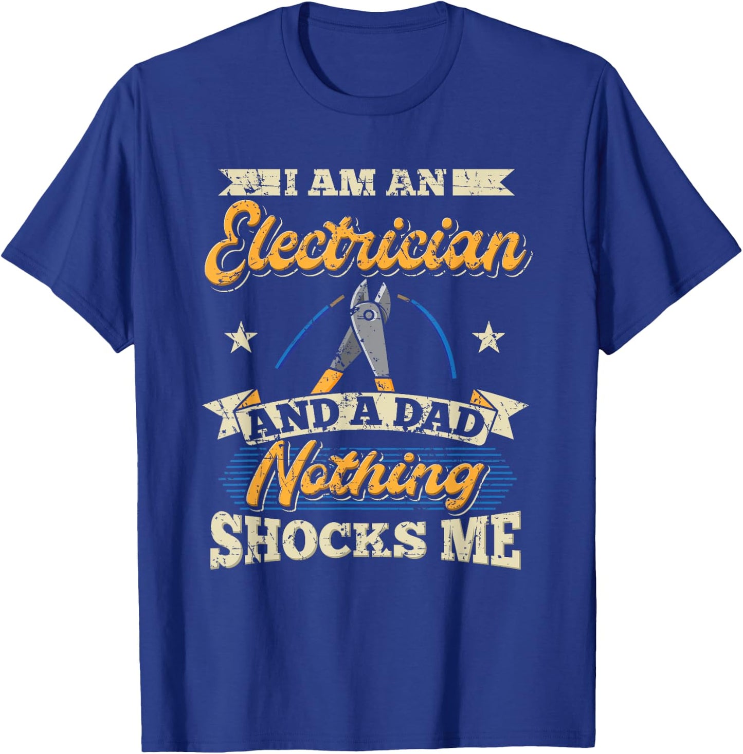 Electrician Dad Electrical Worker Journeyman Wireman Vintage T-Shirt - T-Shirt | Royal