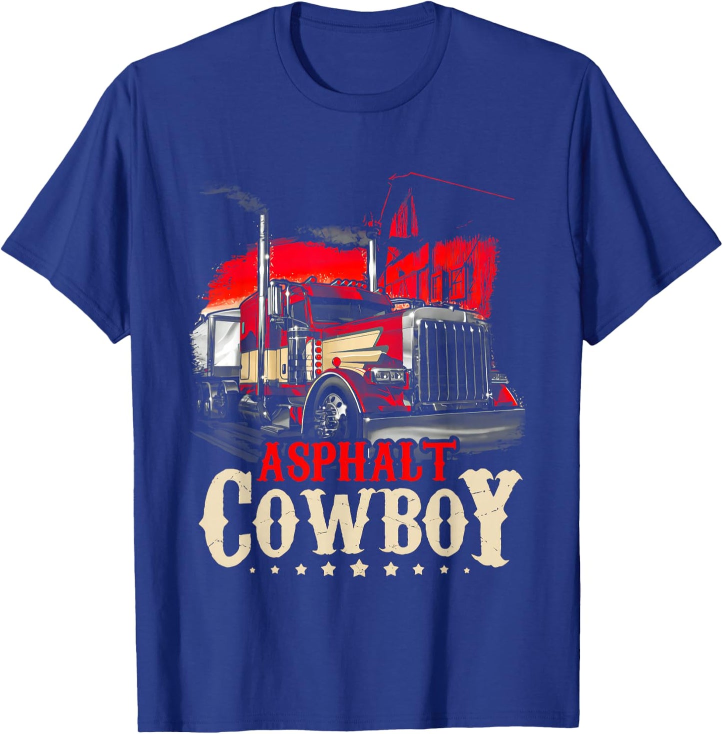 Asphalt Cowboy Trucker T-Shirt - T-Shirt | Royal