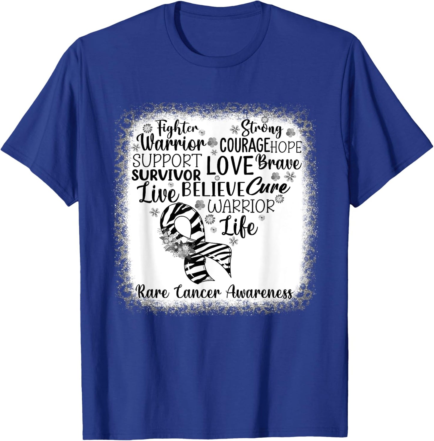 Fighter Warrior Faith Cure Zebra Rare Cancer Awareness T-Shirt - T-Shirt | Royal