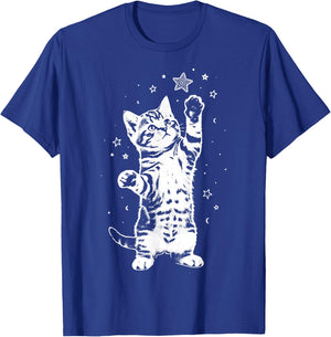 Cat Stars 2000s Aesthetic Vintage T-Shirt - T-Shirt | Royal