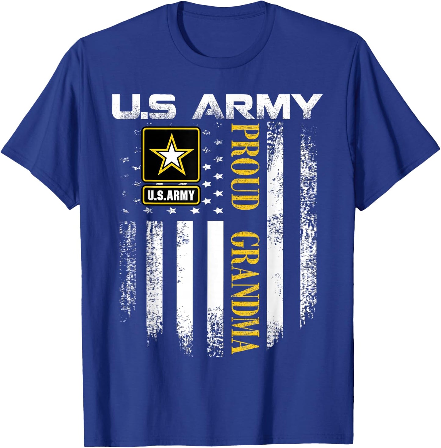 Vintage U.S. Army Proud Grandma with American Flag Gift T-Shirt - T-Shirt | Royal