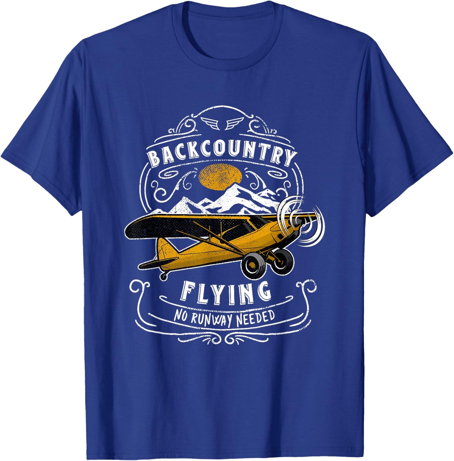 STOL Bush Plane Backcountry Flying Vintage T-Shirt - T-Shirt | Royal