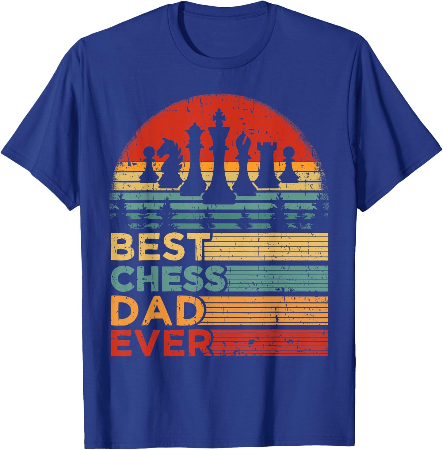 Best Chess Dad Ever Funny Vintage Chess Father's Day T-Shirt - T-Shirt | Royal