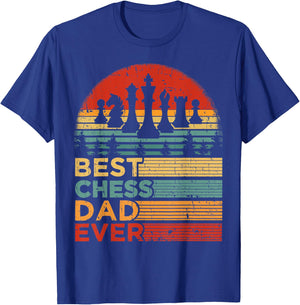 Best Chess Dad Ever Funny Vintage Chess Father's Day T-Shirt - T-Shirt | Royal
