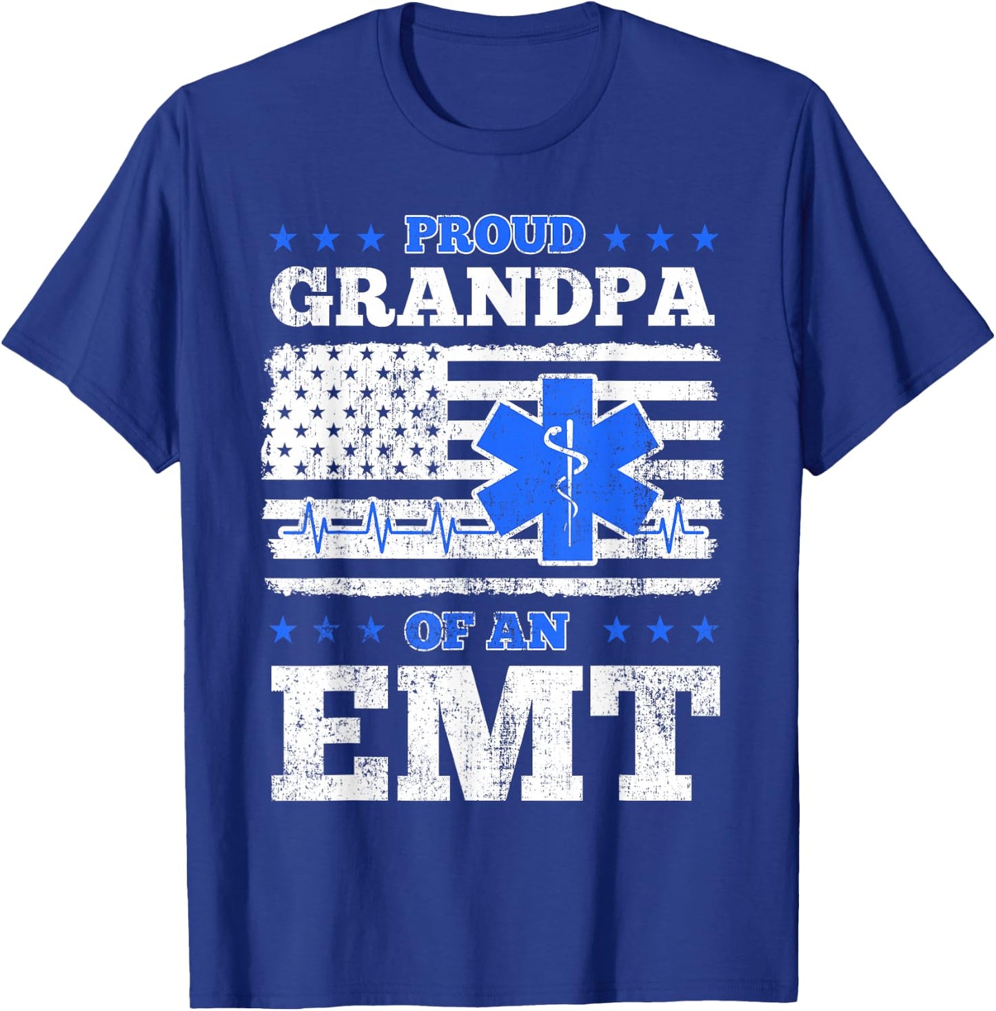 EMT Grandpa Medical Technician EMS Patriotic Indepencece Day T-Shirt - T-Shirt | Royal