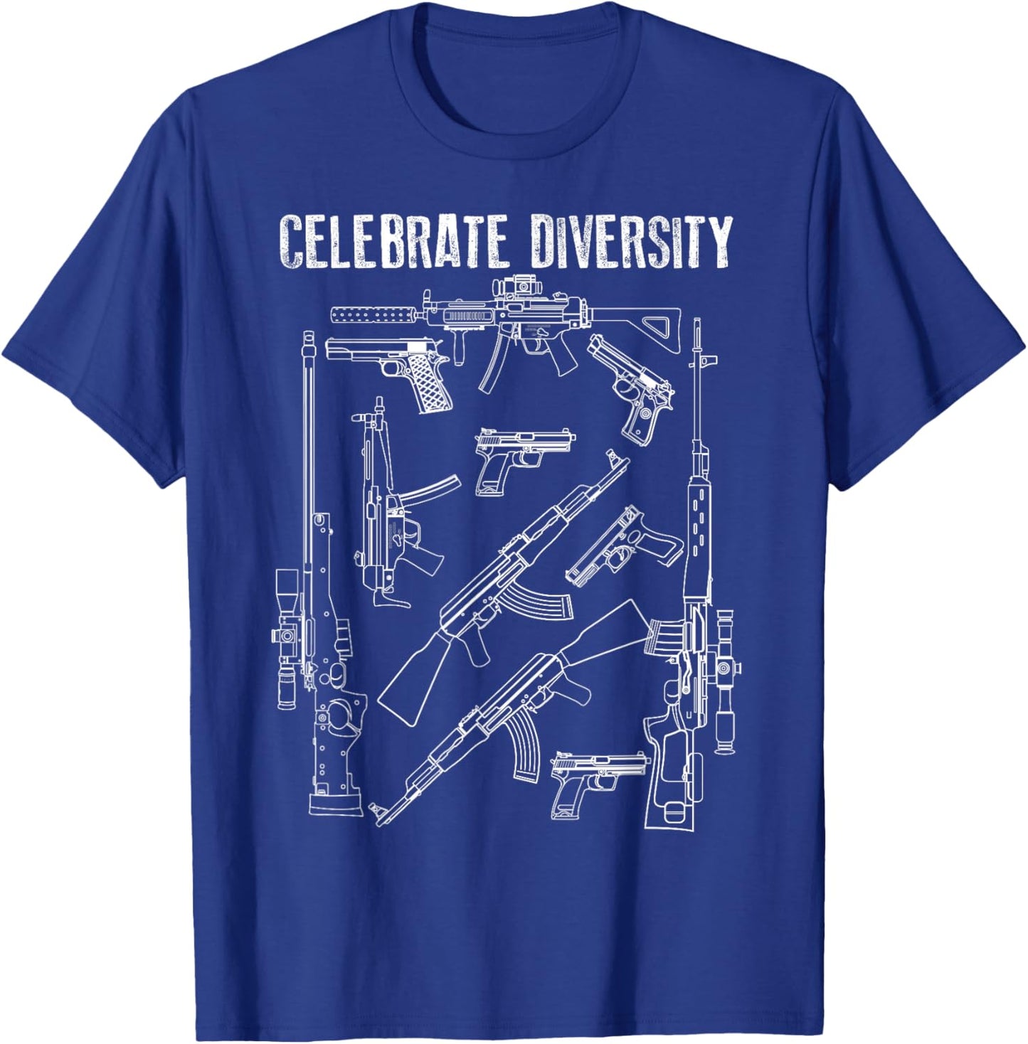 Celebrate Diversity | Cute Black Firearm Owners Funny Gift T-Shirt - T-Shirt | Royal