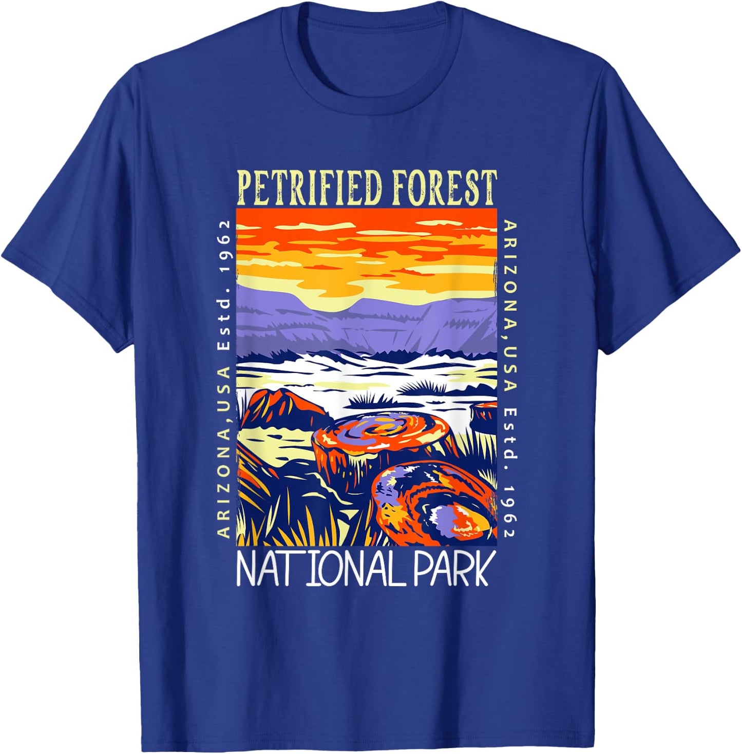 Petrified Forest National Park Arizona Distressed Vintage T-Shirt - T-Shirt | Royal