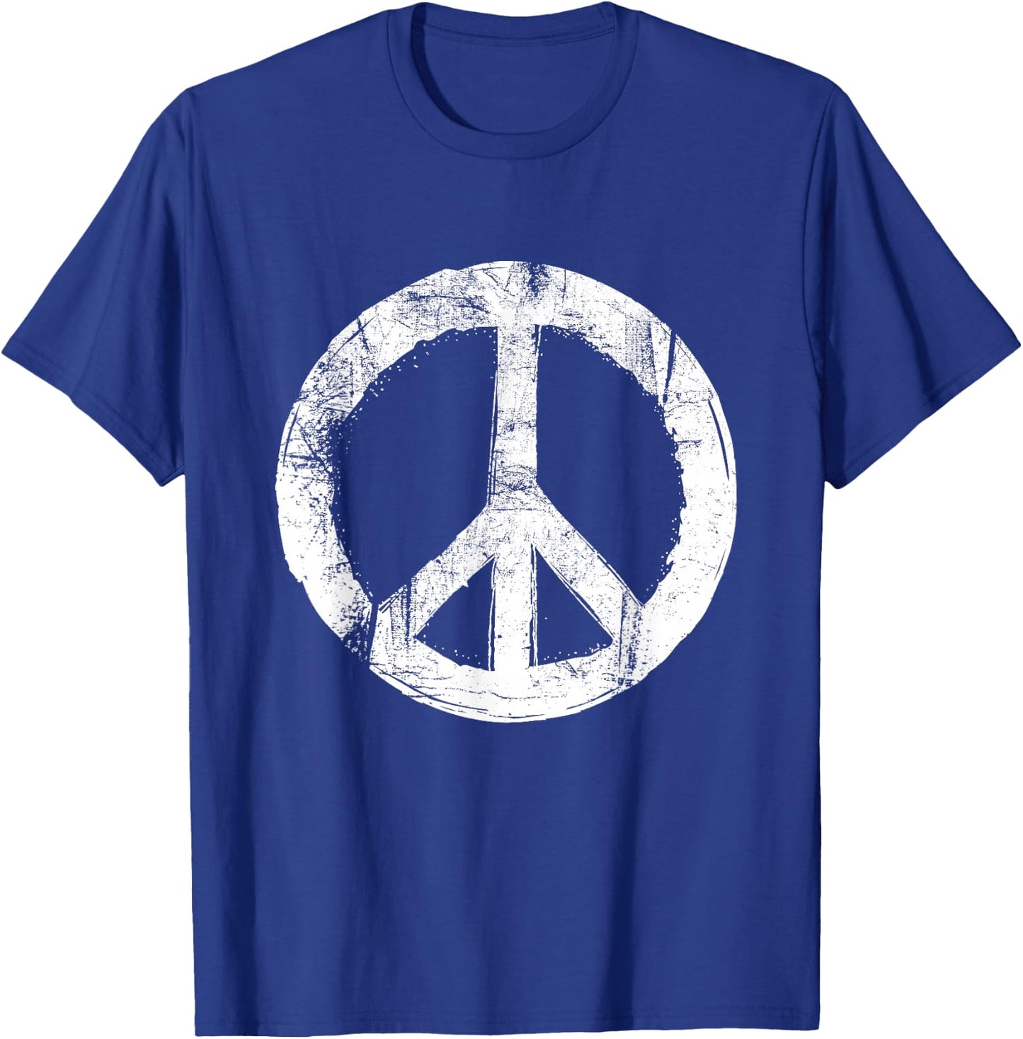 Retro Vintage Distressed Design Peace Sign T-Shirt - T-Shirt | Royal