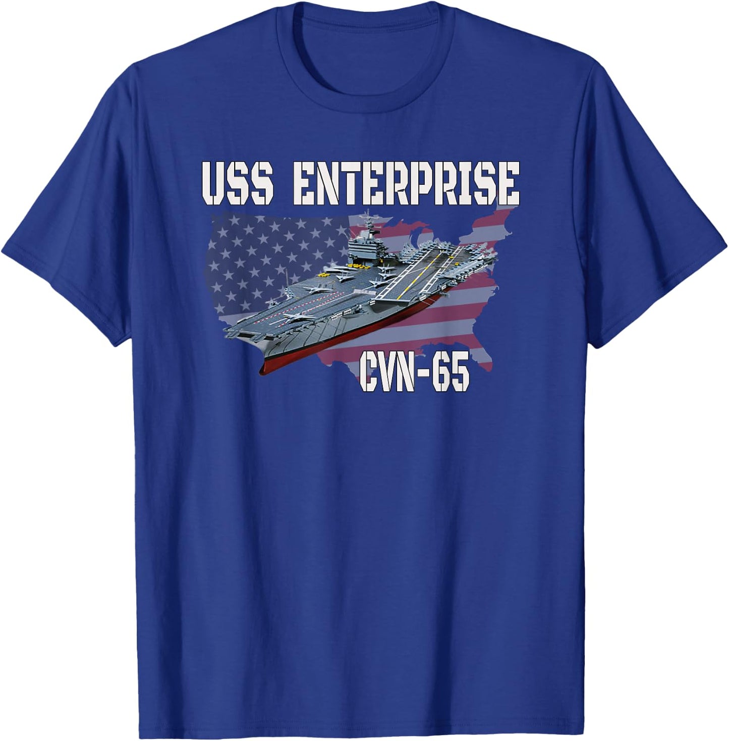 USS Enterprise CVN-65 Aircraft Carrier Veterans Day T-Shirt - T-Shirt | Royal