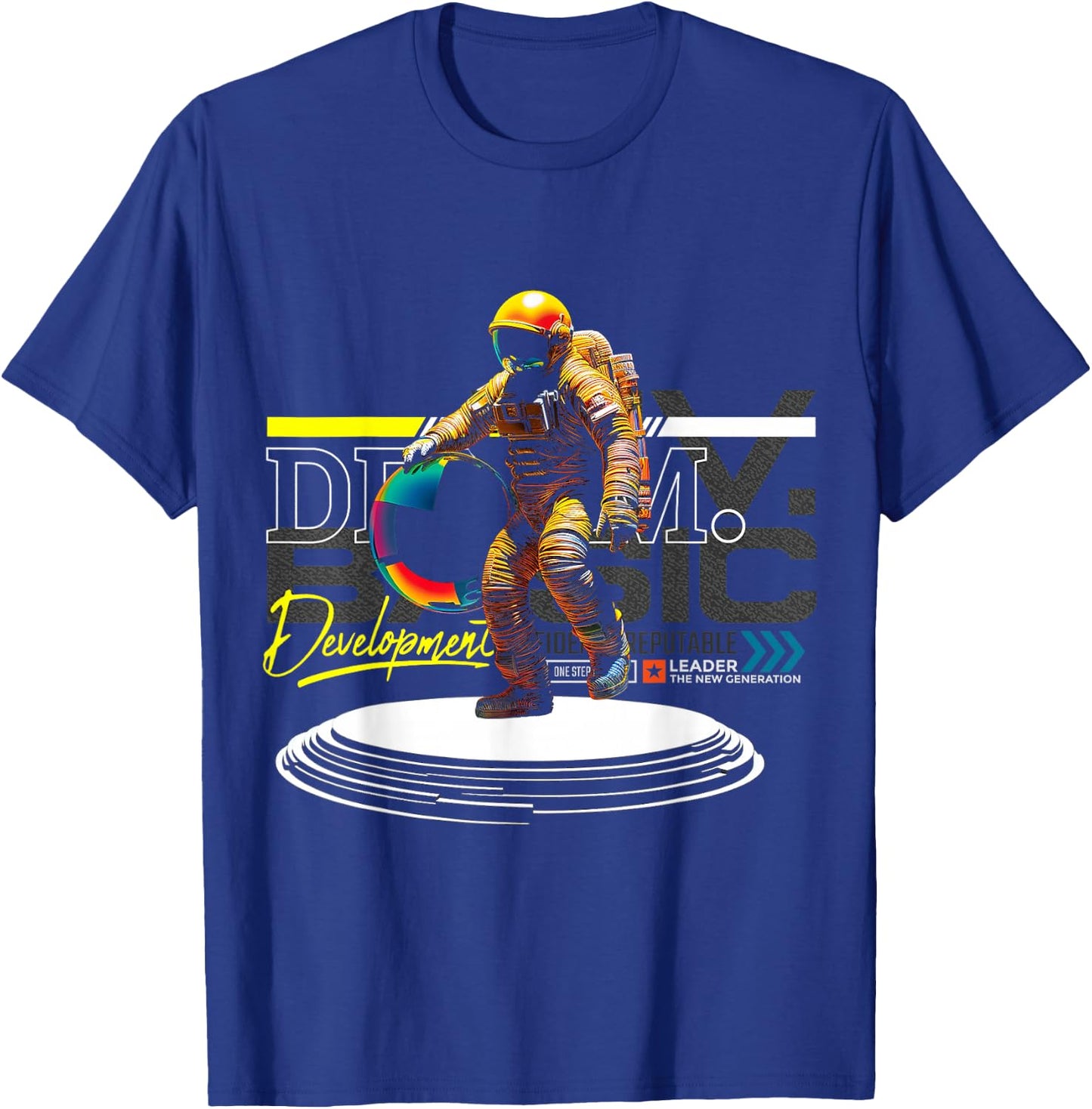 Astronaut | Frontprint | Art Space Graphic Fantasy Astronaut T-Shirt - T-Shirt | Royal