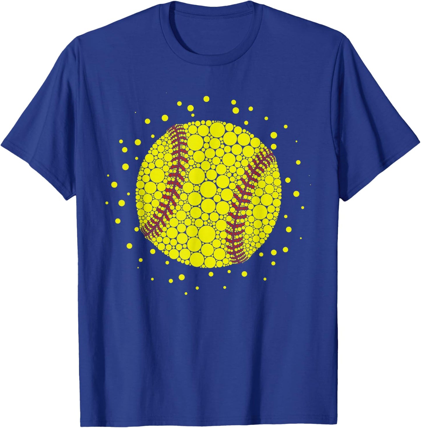 Cute Softball Polka Dot Art Student Happy Dot Day Girls Boys T-Shirt - T-Shirt | Royal