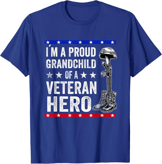 Thank You For Your Service Army Veterans Day Patriotic Kids - Black, -Kids, Small, Short Sleeve, Classic Fit, Cotton 65% Polyester 35% T-Shirt - T-Shirt | Royal