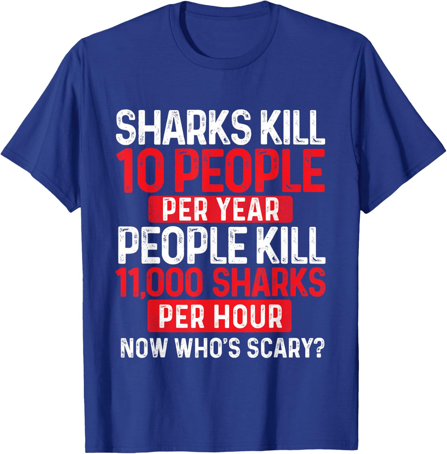 Now Who's Scary - Shark Lover Ocean Wildlife Protection T-Shirt - T-Shirt | Royal