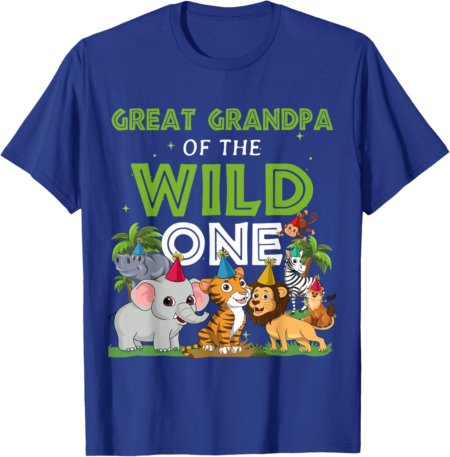 Great Grandpa of the Wild One Zoo Birthday Safari Jungle Ani T-Shirt - T-Shirt | Royal