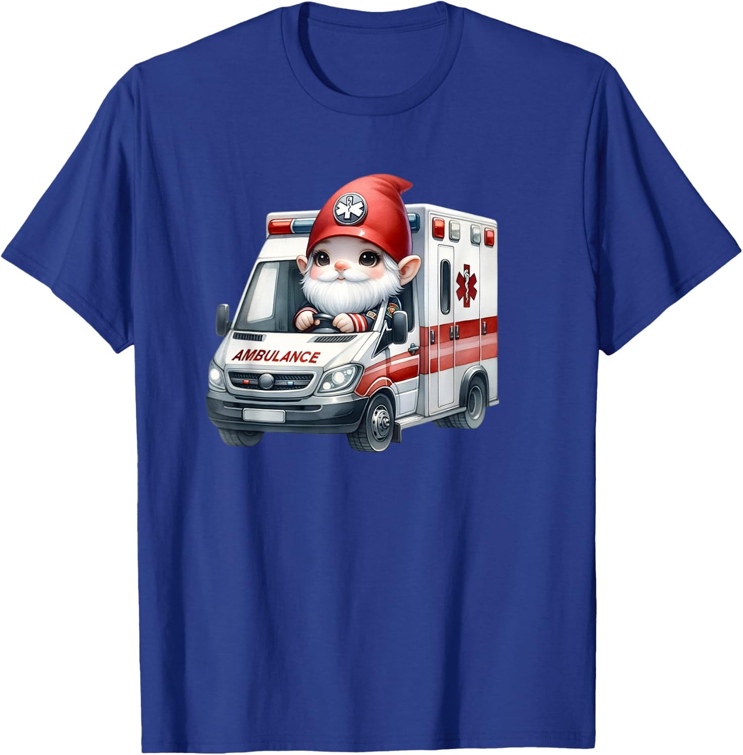 Funny Paramedic Gnome Graphic Men Ambulance Driver T-Shirt - T-Shirt | Royal