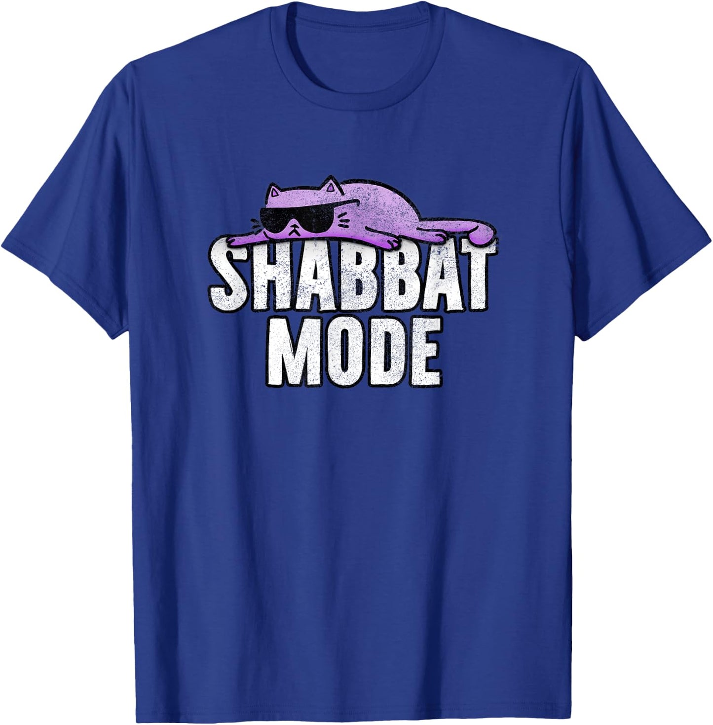 Shabbat Mode - Judaism Rest Day Cat Shirt Women Girls Kids T-Shirt - T-Shirt | Royal