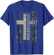 Faith Family & Freedom - Patriotic Christian Camo USA Flag T-Shirt - T-Shirt | Royal