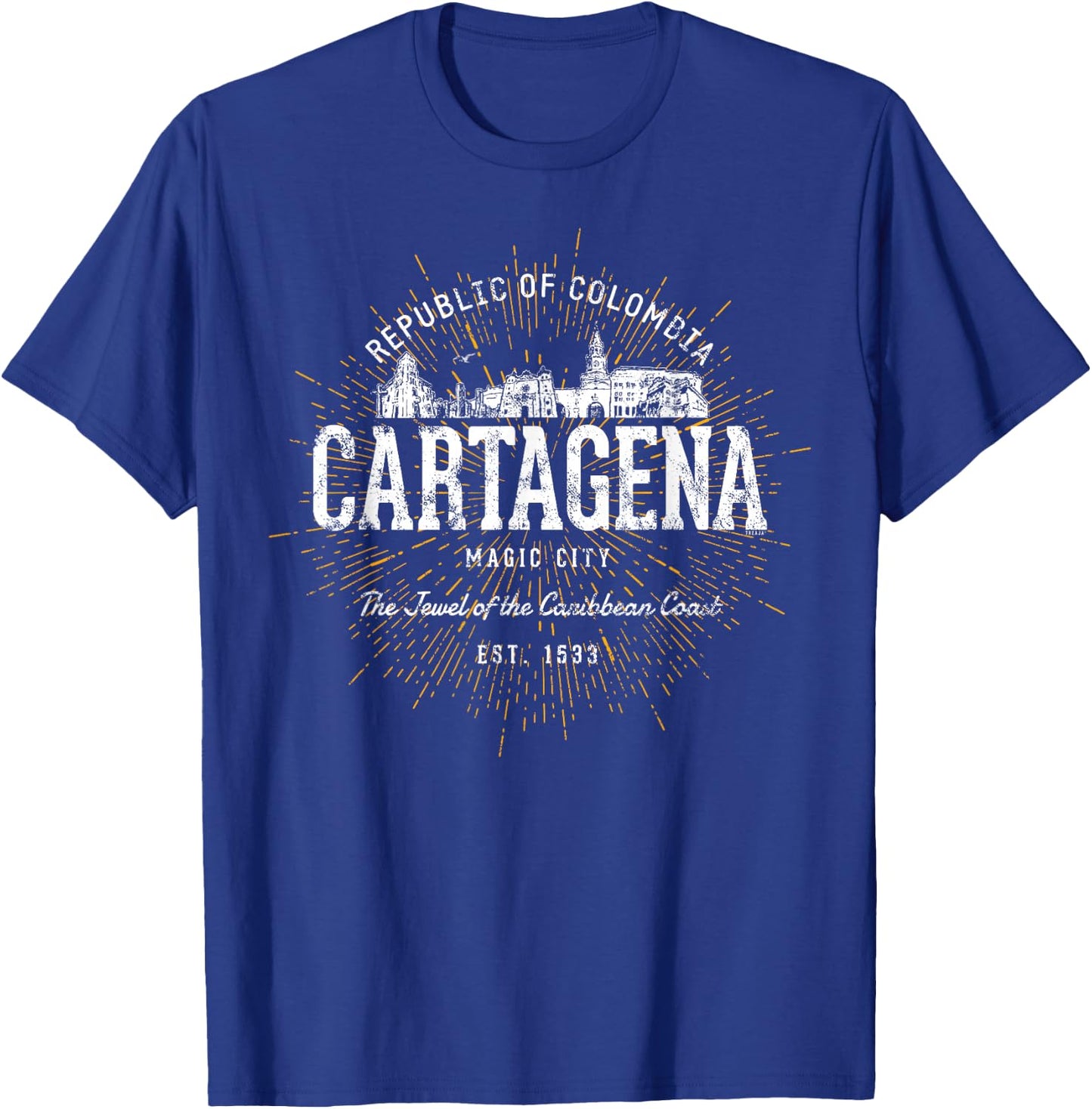 Colombia Vintage Style Retro Cartagena T-Shirt - T-Shirt | Royal