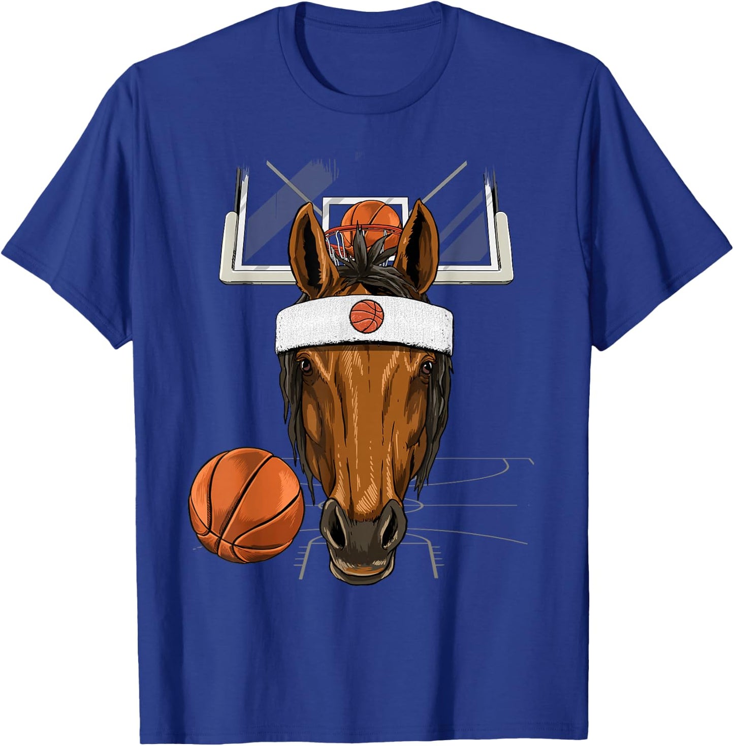 Horse Basketball Horse Lovers Basketball Player T-Shirt - T-Shirt | Royal