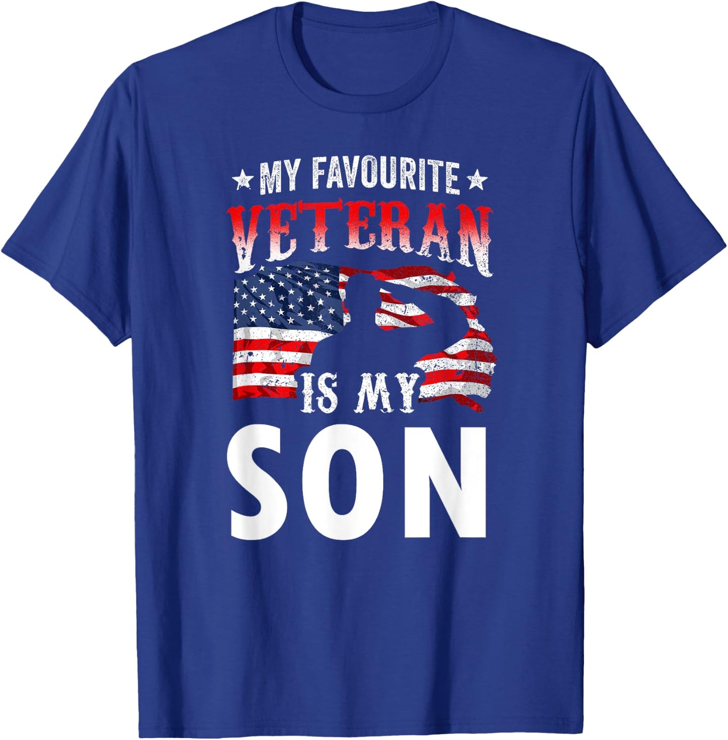 My Favorite Veteran Is My Son Veterans Family Veteran's Day T-Shirt - T-Shirt | Royal