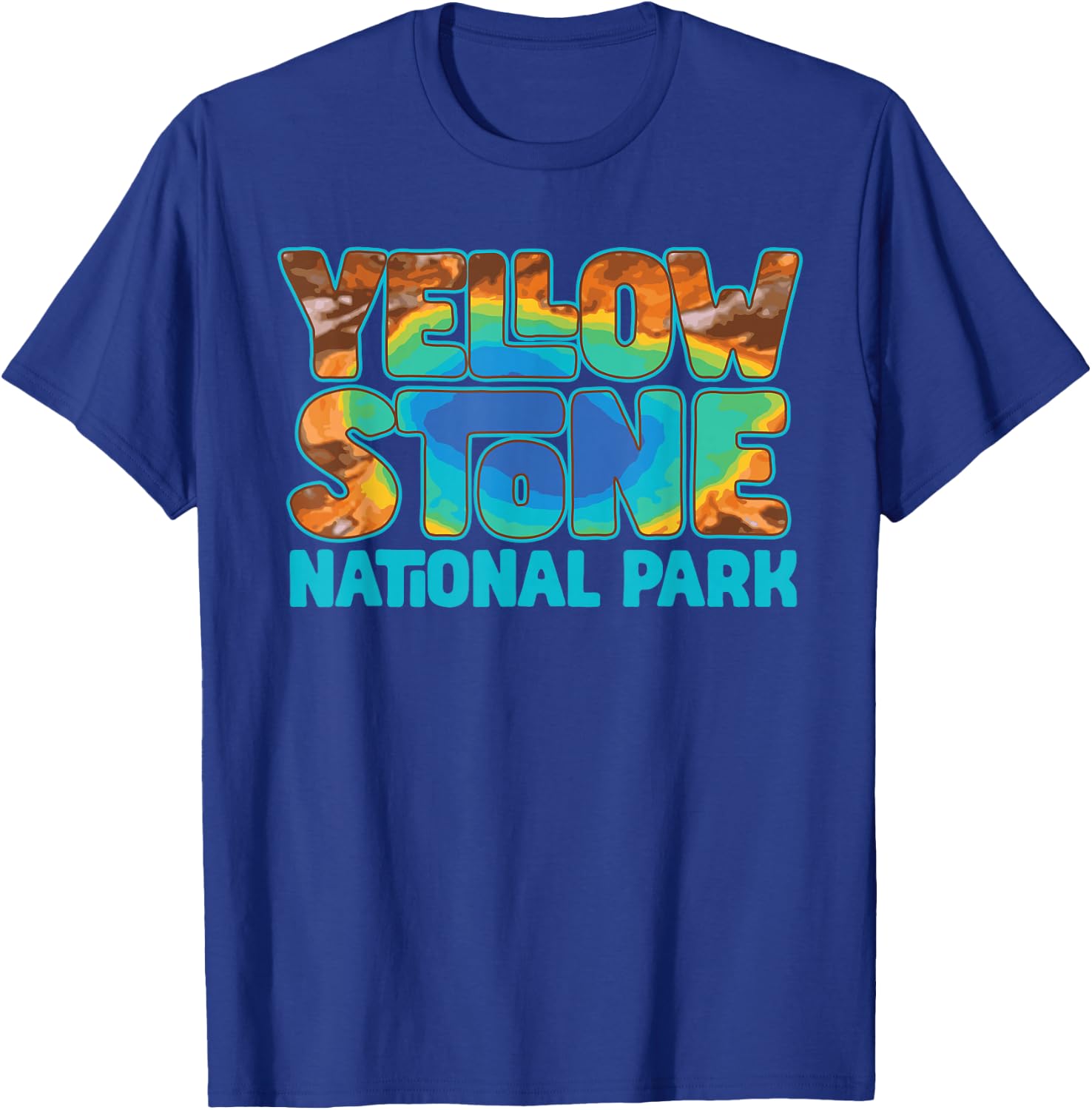 Yellowstone Grand Prismatic Hot Spring Retro T-Shirt - T-Shirt | Royal