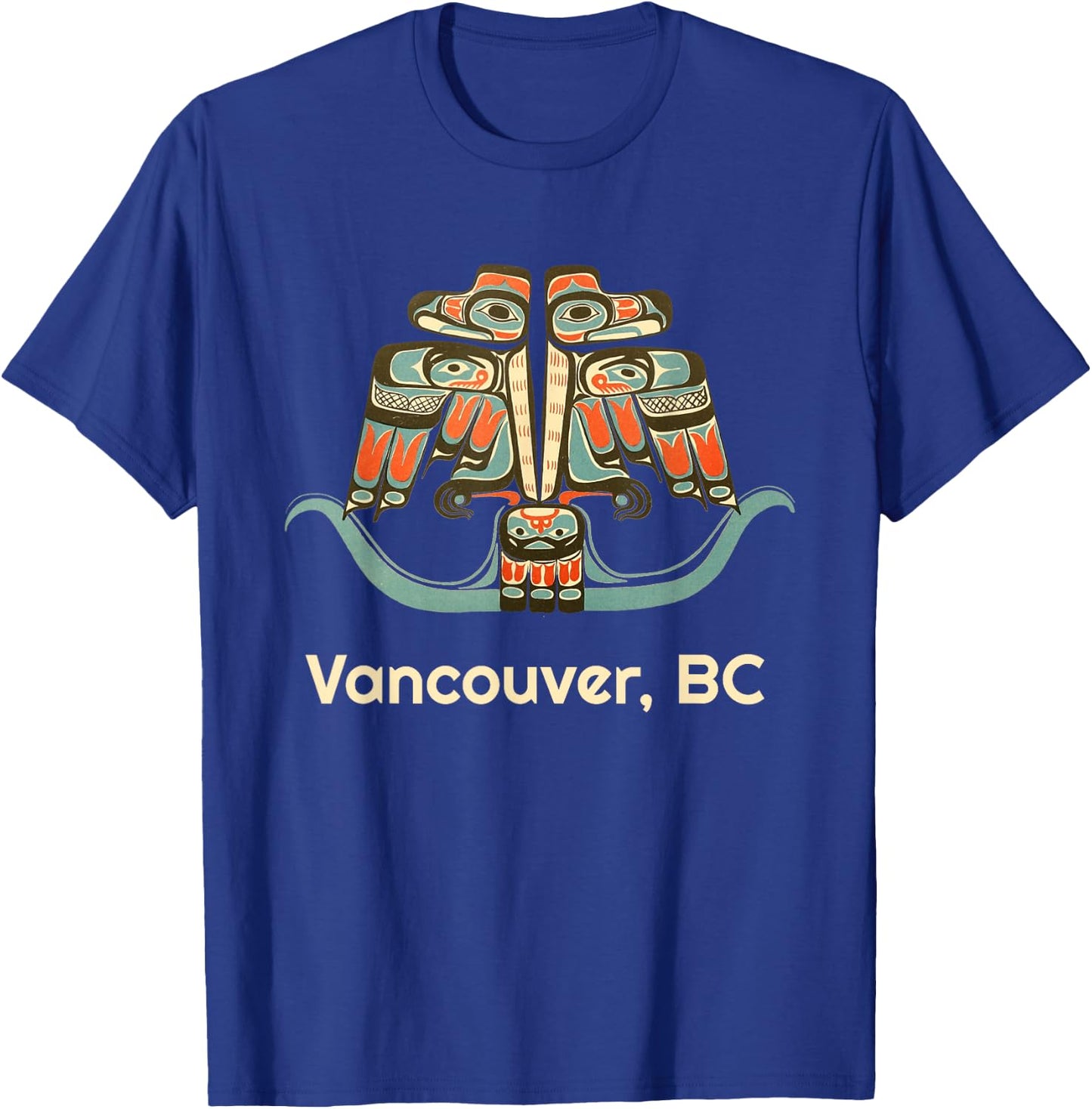 Vancouver British Columbia Canada Thunderbird BC Haida Art T-Shirt - T-Shirt | Royal