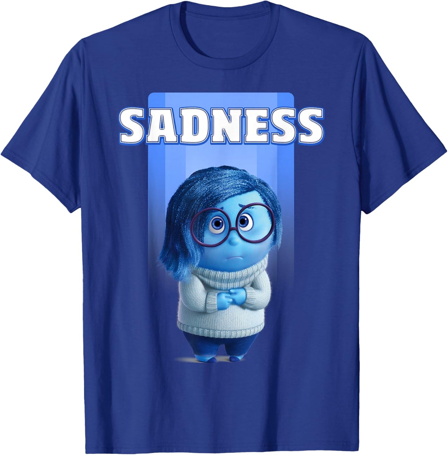 Disney Pixar Inside Out Riley's Sadness Blue Character Logo T-Shirt - T-Shirt | Royal