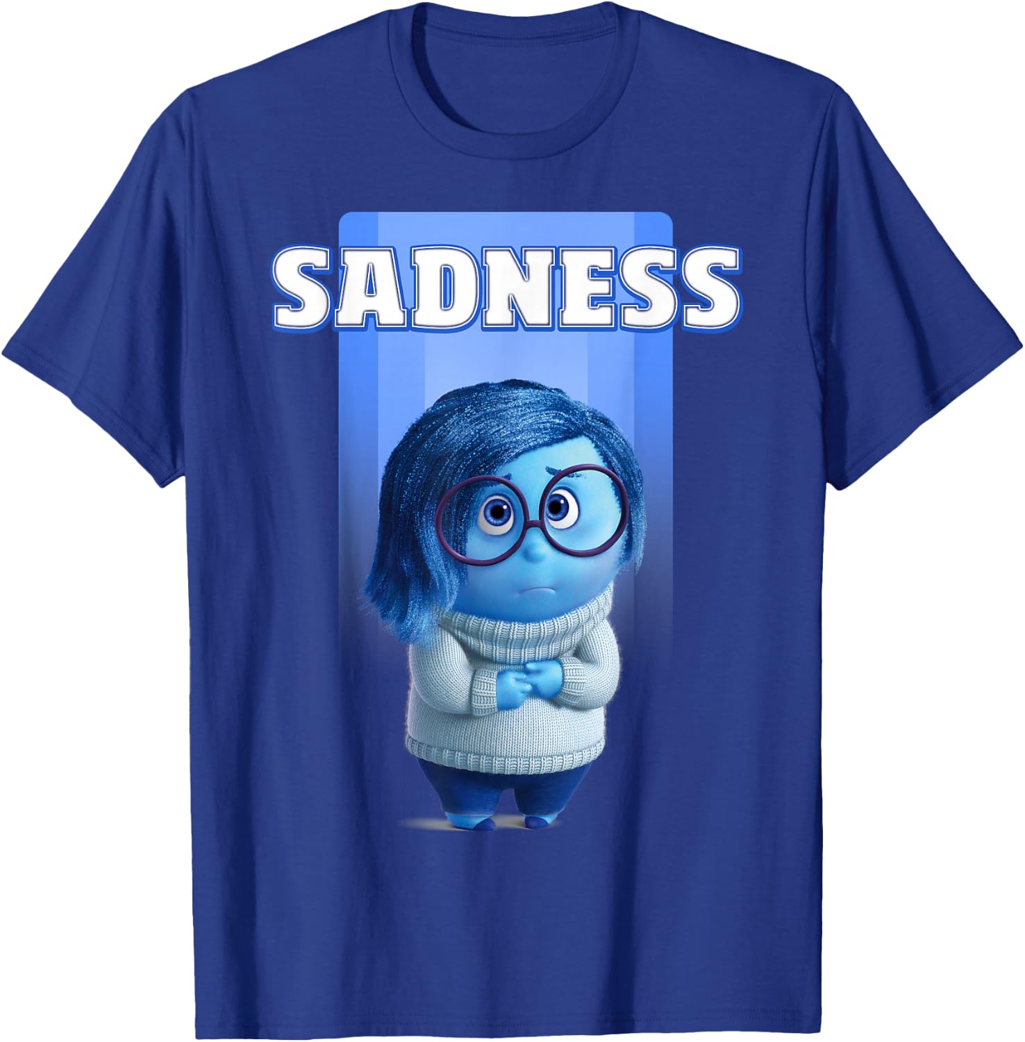 Disney Pixar Inside Out Riley's Sadness Blue Character Logo T-Shirt - T-Shirt | Royal