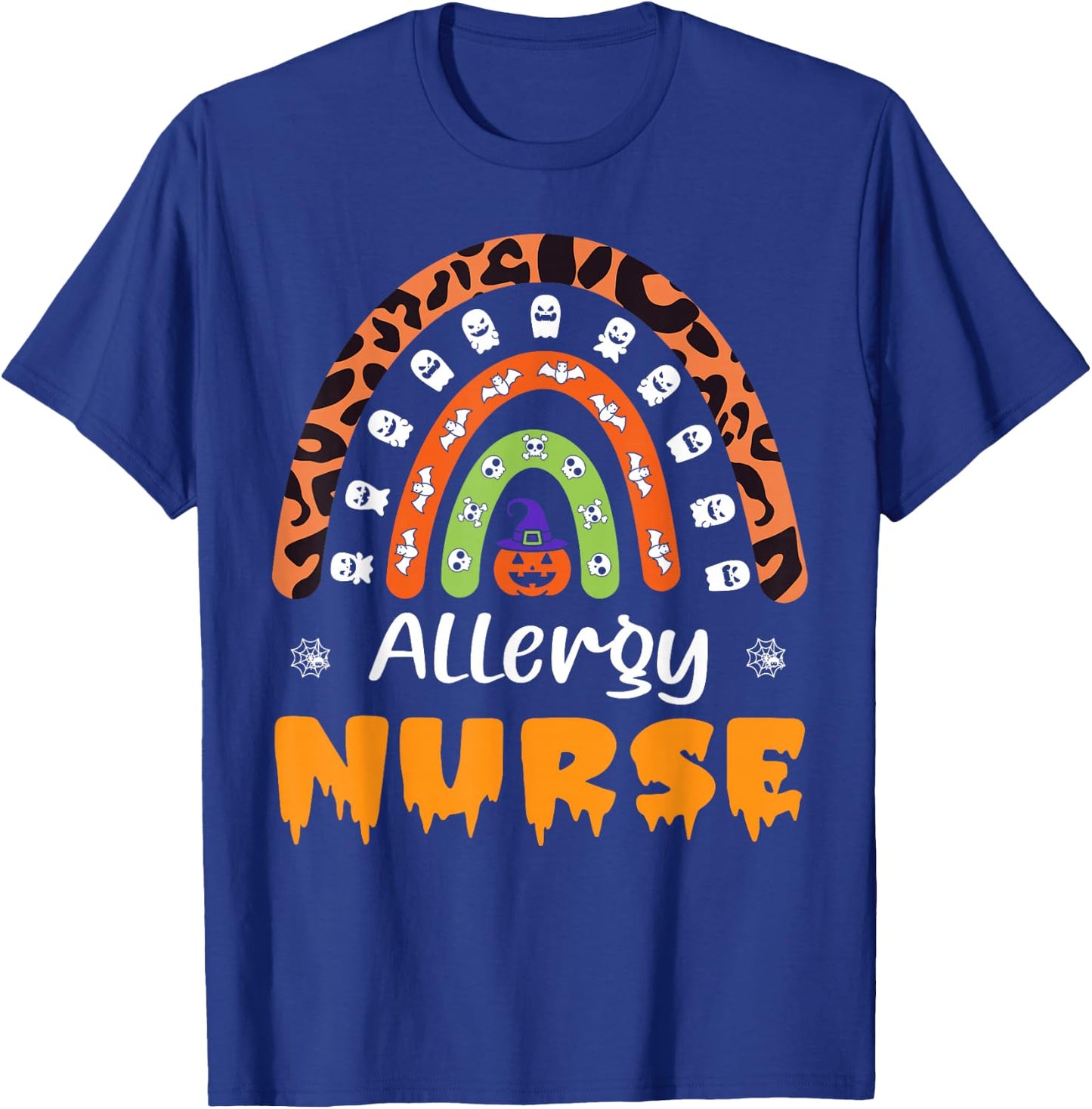 Allergy Nurse Leopard Rainbow Halloween Costume T-Shirt - T-Shirt | Royal
