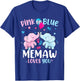Pink or Blue Memaw Loves You Gender Reveal Elephant Grandma T-Shirt - T-Shirt | Royal
