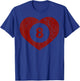 Vintage Billiard Heart Gift Snooker Player Valentine's Day T-Shirt - T-Shirt | Royal
