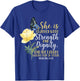 Christian Bible Verse Butterfly Rose Flower Proverbs 31:25 T-Shirt - T-Shirt | Royal