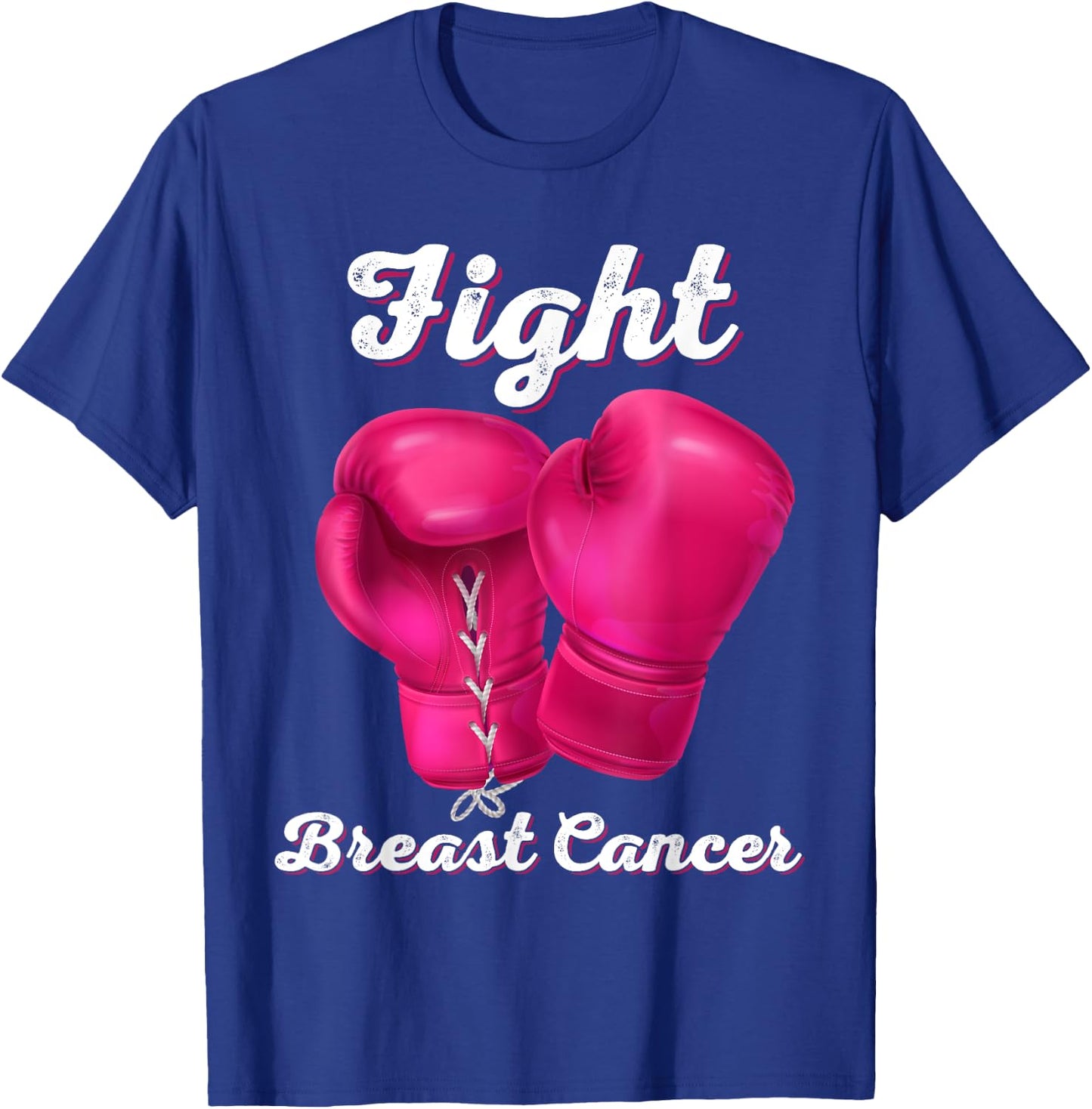 Fight Breast Cancer Boxing Gloves Breast Cancer Awareness T-Shirt - T-Shirt | Royal