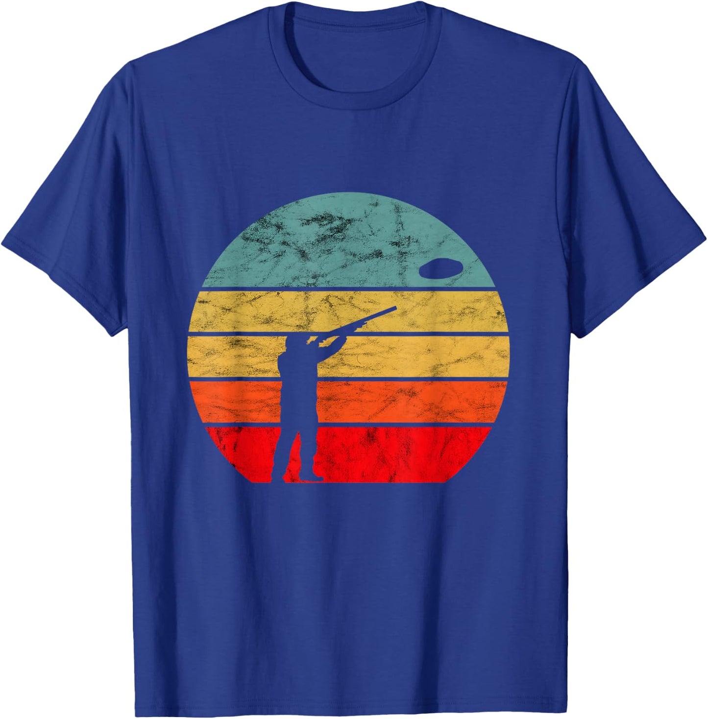 Clay Skeet Shooting Trap Shooting Retro Vintage Sunset T-Shirt - T-Shirt | Royal