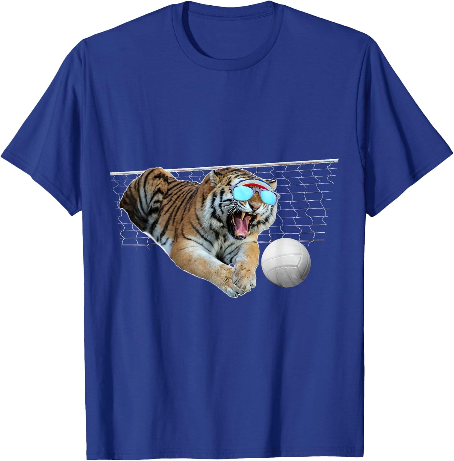 Tiger Tigers Dog Dogs Playing Volleyball, Funny Cute Women Kids T-Shirt - T-Shirt | Royal