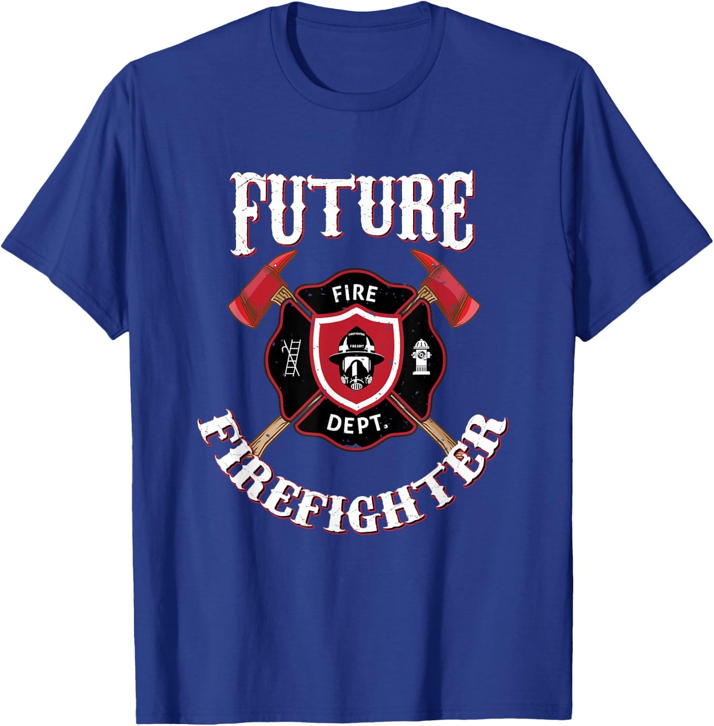 Future Firefighter Firefighter Fire Engine T-Shirt - T-Shirt | Royal