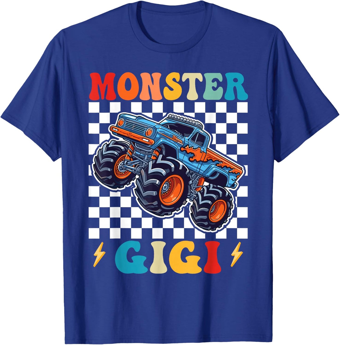 Monster Truck Gigi Family Matching Monster Trucks Birthday T-Shirt - T-Shirt | Royal