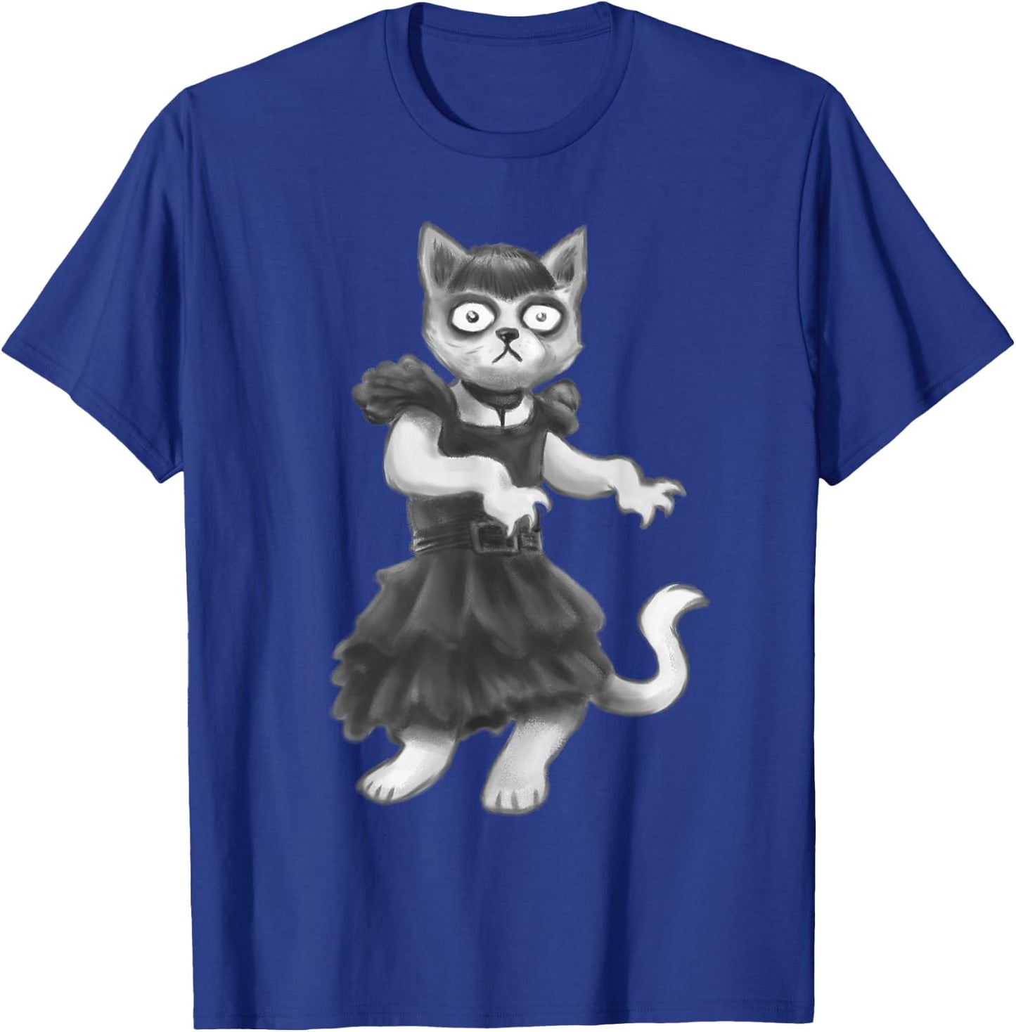 goth kawaii Wednesday dress cat dance T-Shirt - T-Shirt | Royal